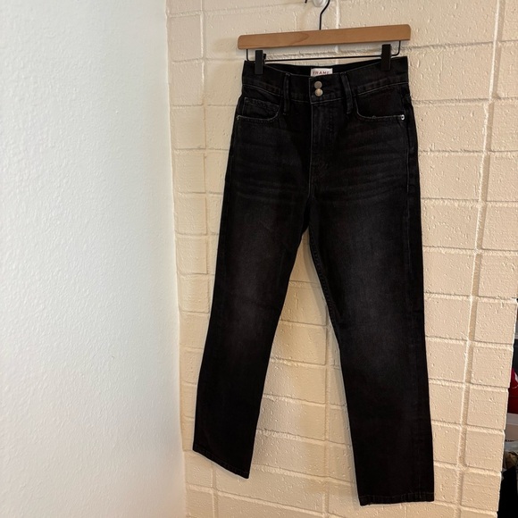 Frame denim heritage red label le sylvie slender straight jeans in black - Picture 5 of 10